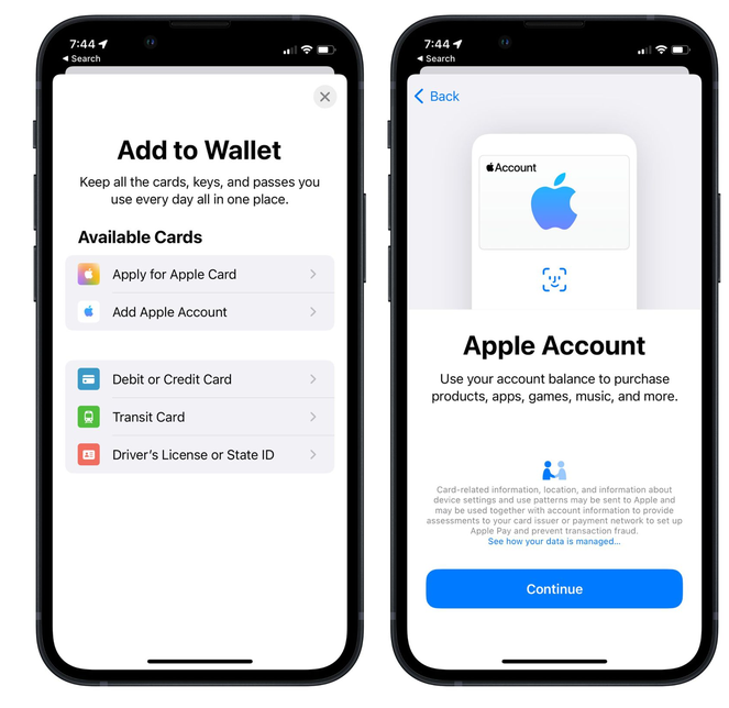 樊城苹果手机维修分享iOS 15.5钱包App如何添加 Apple 账户 