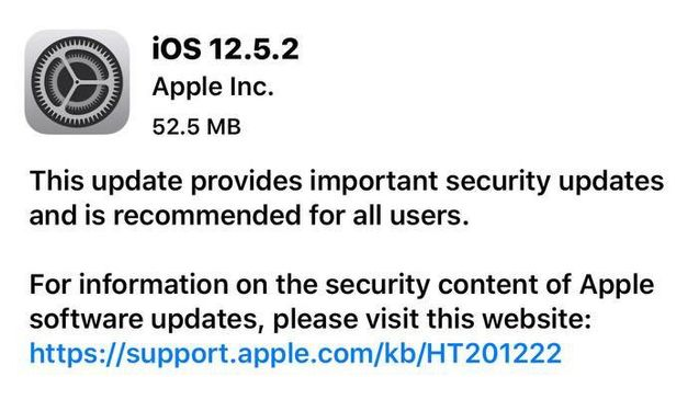 樊城苹果手机维修分享iOS12.5.2发布，建议所有老苹果用户安装 